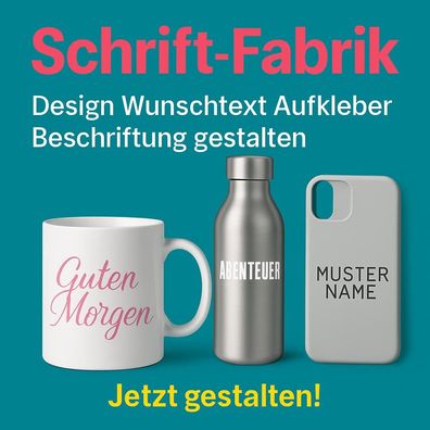 Design Wunschtext Aufkleber Klebebuchstaben Beschriftung Klebefolie gestalten