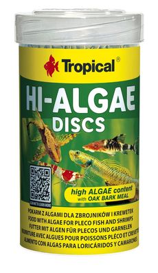 Tropical Hi-Algae Discs 100ml Futter Futtertabletten für Welse Welsfutter