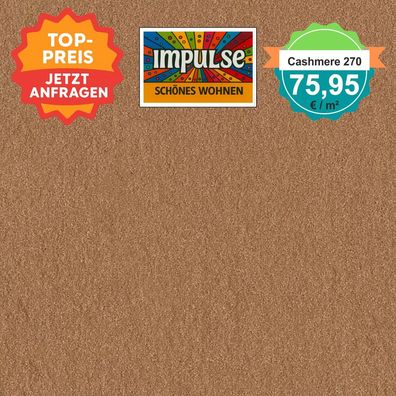 Girloon Cashmere 270 Velours Teppichboden 400 cm breit - versandkostenfrei