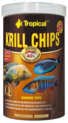 Tropical Krill Chips 1000ml Futter mit 40% Krill Anteil für größere Zierfische