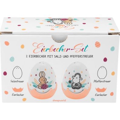 Eierbecher-Streuer-Set, Salz- und Pfefferstreuer, Sheepworld, 48511