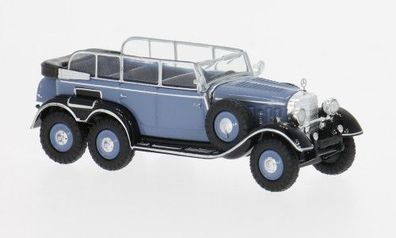 Mercedes G4, blau, 1938, H0 Auto Modell 1:87, Brekina 21082