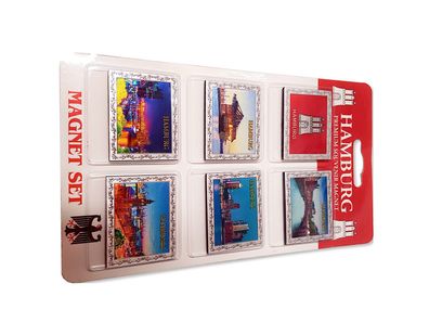 Hamburg Magnet Set, 6 Dekorative Stadtansichten
