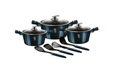 Berlinger Haus BH/6152, Blau, 10er-Set Töpfe und Pfannen