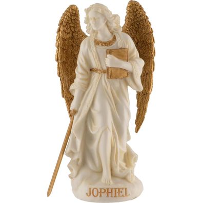 Miniatur weiß-gold Erzengel Jophiel Erzengel der Kunst, Weisheit und Schönheit mit Sc