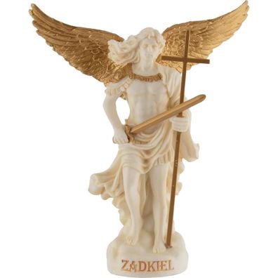 Miniatur weiß-gold Erzengel Zadkiel Erzengel der Barmherzigkeit und der Vergebung mit