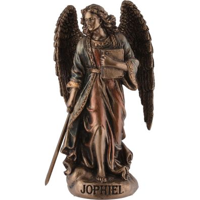 Miniatur bronzierter Erzengel Jophiel Erzengel der Kunst, Weisheit und Schönheit mit