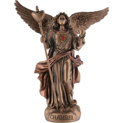 Miniatur bronzierter Erzengel Chamuel Erzengel der Liebe des Friedens und des Mitgefü