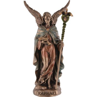 Miniatur bronzierter Erzengel Raphael Erzengel der Heilung Schutzpatron der Kranken u