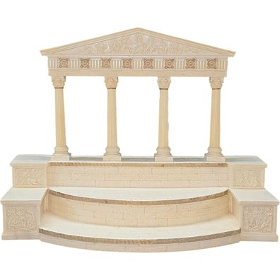 Weiß-goldenes Display Tempel des Olymp mit 4 Säulen und reichen Verzierungen