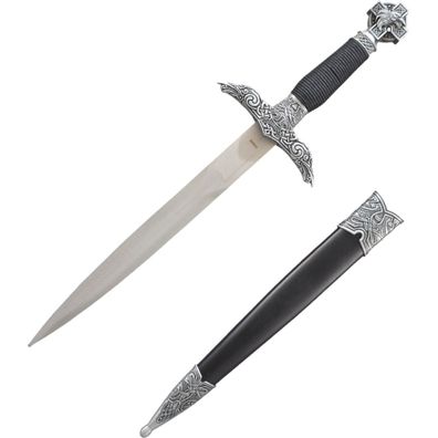 Prächtiger germanischer Odindolch Griff mit den beiden Raben Hugin und Munin