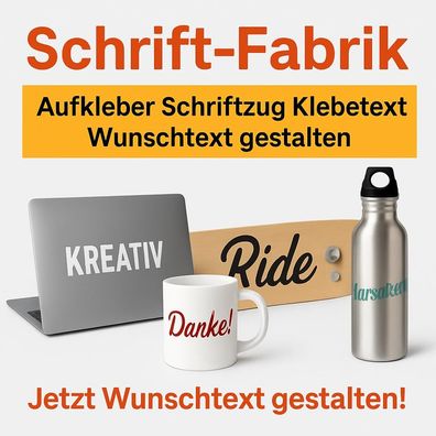Beschriftung Aufkleber Schriftzug Klebetext Wunschtext selbst gestalten
