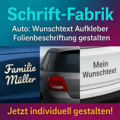 Wunschtext Aufkleber Folienbeschriftung Schriftzug in vielen Farben selbst gestalten