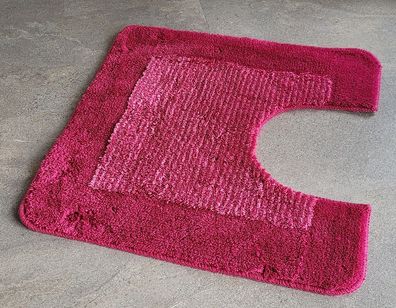 Simply Rosa / Beerenrosa WC-Vorleger mit Ausschnitt 55x55cm Hochflor 15-25mm