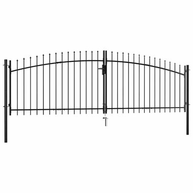 vidaXL Doppelflügel-Gartentor mit Speerspitzen 400×174,5 cm
