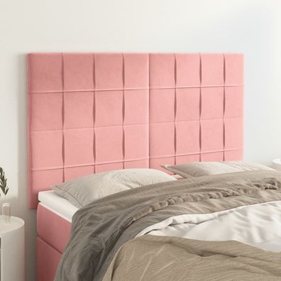 vidaXL Kopfteil Rosa 144x5x118/128 cm Samt