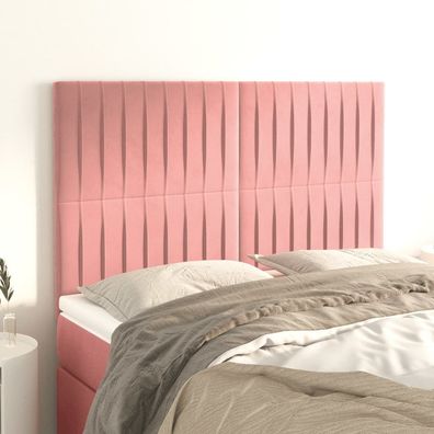 vidaXL Kopfteil Rosa 144x5x118/128 cm Samt