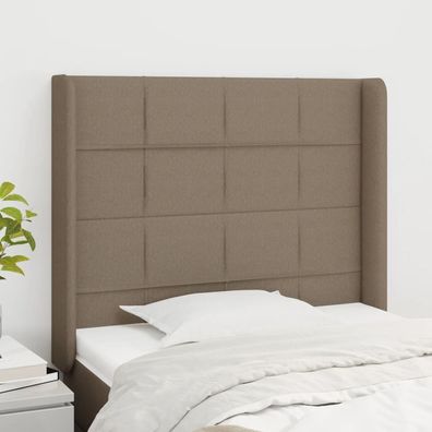 vidaXL Kopfteil mit Ohren Taupe 93x16x118/128 cm Stoff