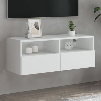 vidaXL TV-Wandschrank Weiß 80x30x30 cm Holzwerkstoff