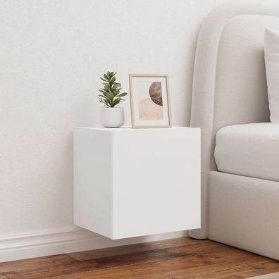 vidaXL TV-Wandschränke mit LED-Leuchten 2 Stk. Weiß 40,5x35x40 cm
