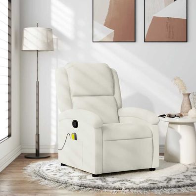 vidaXL Massagesessel Creme Samt