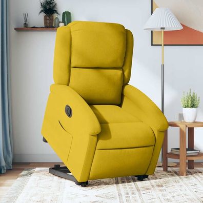 vidaXL Relaxsessel mit Aufstehhilfe Elektrisch Gelb Samt