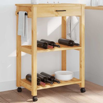 vidaXL Küchenwagen MONZA 60x40x88,5 cm Massivholz Kiefer