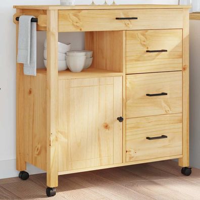 vidaXL Küchenwagen MONZA 84x40x88,5 cm Massivholz Kiefer