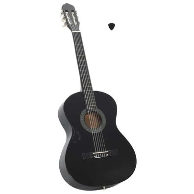 vidaXL Klassikgitarre für Anfänger Schwarz 4/4 39" Lindenholz