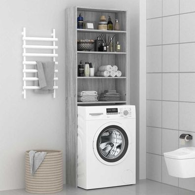 vidaXL Waschmaschinenschrank Grau Sonoma 64x24x190 cm