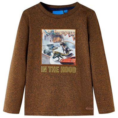 Kinder-Langarmshirt Cognac Melange 116