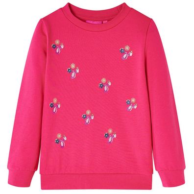 Kinder-Sweatshirt Knallrosa 128