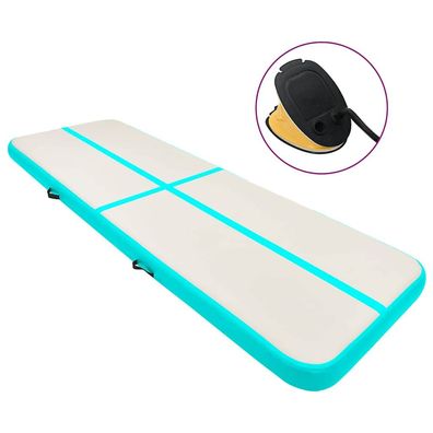 vidaXL Aufblasbare Gymnastikmatte mit Pumpe 300x100x15 cm PVC Grün