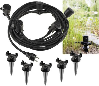 Gartensteckdosen für Außen, IP44, 5-fach Einzelsteckdosen