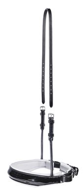 Reithalfter Mailand-kandare rund genäht, weiß unterlegt