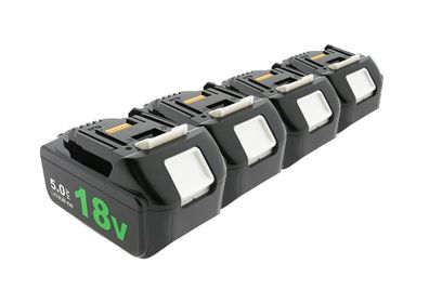 4er-Set PATONA Akku Makita BL1850 LED 18V 5.0Ah