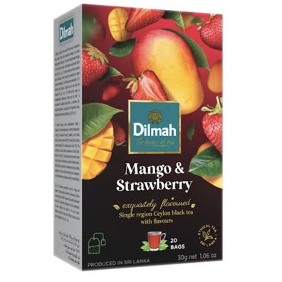 Dilmah Schwarzer Tee Mango & Erdbeere 20 Teebeutel