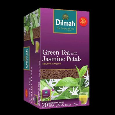 Dilmah Grüner Tee mit Jasminblüten 20 Teebeutel
