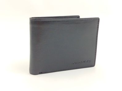 Flache Scheintasche aus Leder schwarz – handlich, sicher & RFID-geschützt