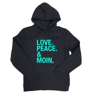 Love Peace Moin Kapuzenpullover schwarz-mint goldmarie Hoodie