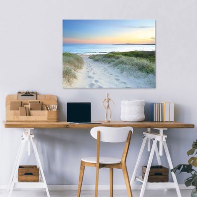 Leinwandbild Strand Blau Ozean Natur Leinwand Bilder Wanddeko Wohnzimmer Schlafzimmer