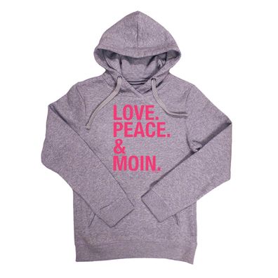 Love Peace Moin Kapuzenpullover grau-pink goldmarie Hoodie