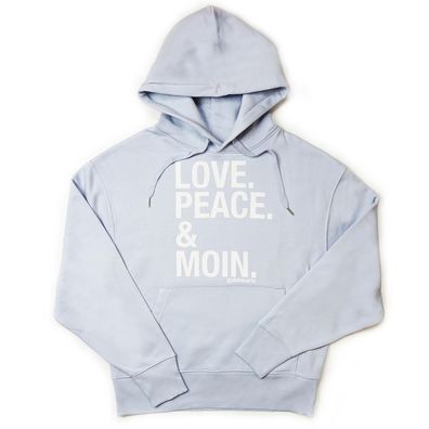 Love Peace Moin Kapuzenpullover eisblau Glitzer goldmarie Hoodie