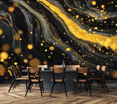 Vlies Fototapete Marmor Schwarz Gold TAPETE XXL Wohnzimmer Schlafzimmer