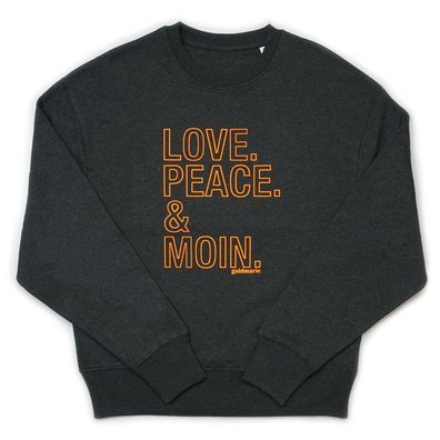 Love Peace Moin Sweatshirt anthrazit-orange Unisex goldmarie Pullover