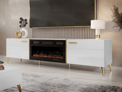 TV-Lowboard Picru 2D EF mit Kamin Stehend Wohnzimmer TV Schrank Kollektion