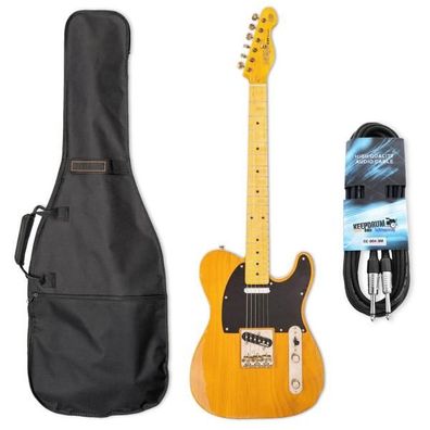 Vintage E-Gitarre V52MRBS Icon Distressed mit Tasche und Kabel