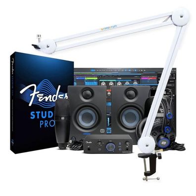 Fender Recording-Set Quantum Complete Bundle mit Gelenkarm Weiss