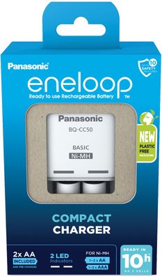 eneloop BQ-CC50 Compact Charger inkl. 2x AA Akkus