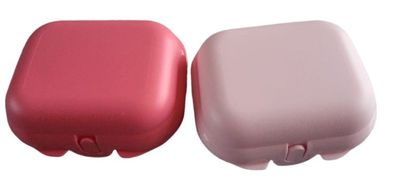 Tupperware Oyster Mini Twin Dose Brotdose Snackdose Rot Rose Pink 2-er